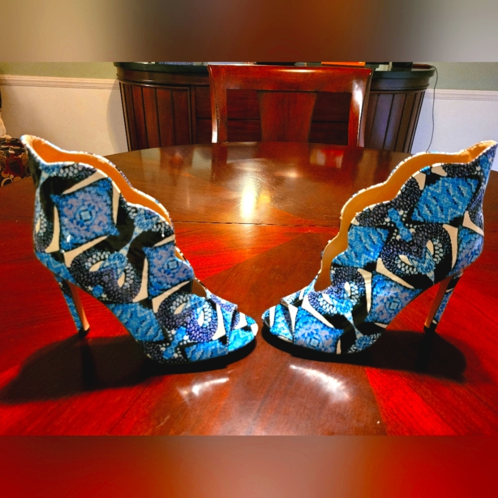 SERGIO TODZI from NastyGal.  New Multi Color Peep Toe Patent leather 4inch heels